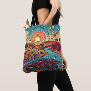 Tote Bag Crocodile style aborigène australien Wildlife Art