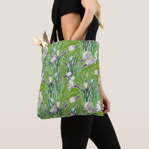 Tote Bag Crocus blancs Fleurs du jardin Botanique Floral Ve