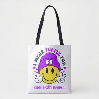 Tote Bag Crohn's & Colitis Awareness Ribbon Support Cadeaux