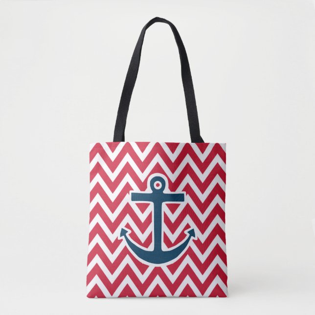 Tote Bag Croisière Ancre nautique Plage Été Fourre-tout Cad (Devant)