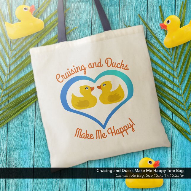 Tote Bag Croisière et canards me rendent heureux ("Cruising and Ducks Make Me Happy" Cruise Gear Tote Bag.)