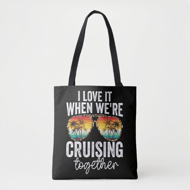 Tote Bag croisière j'adore quand on fait la croisière ensem (Devant)