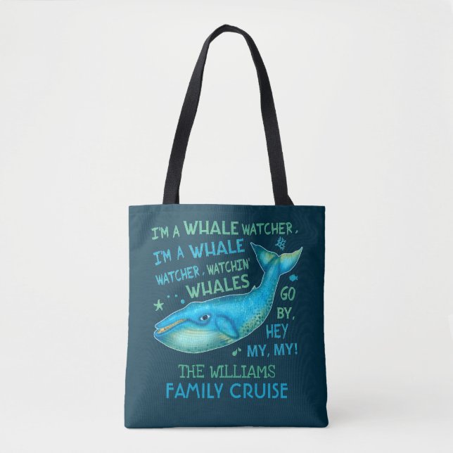 Tote Bag Croisière pour les baleines en famille (Devant)