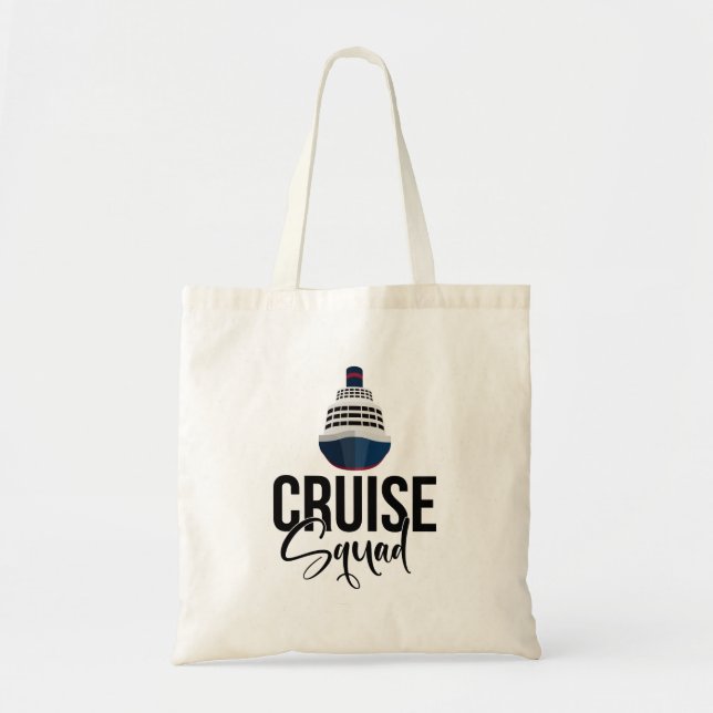 Tote Bag Croisière Squad avec grand navire pour des vacance (Devant)