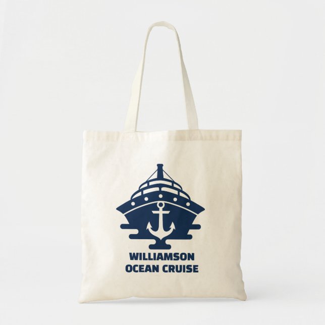 Tote Bag Croisière sur mesure sur la plage, voyage d'ancrag (Devant)