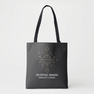 Tote Bag Croissant de Lune Minimaliste & Art Linéaire du So