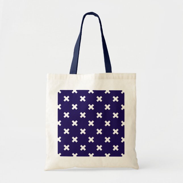 Tote Bag Croix blanche sur bleu marine (Devant)