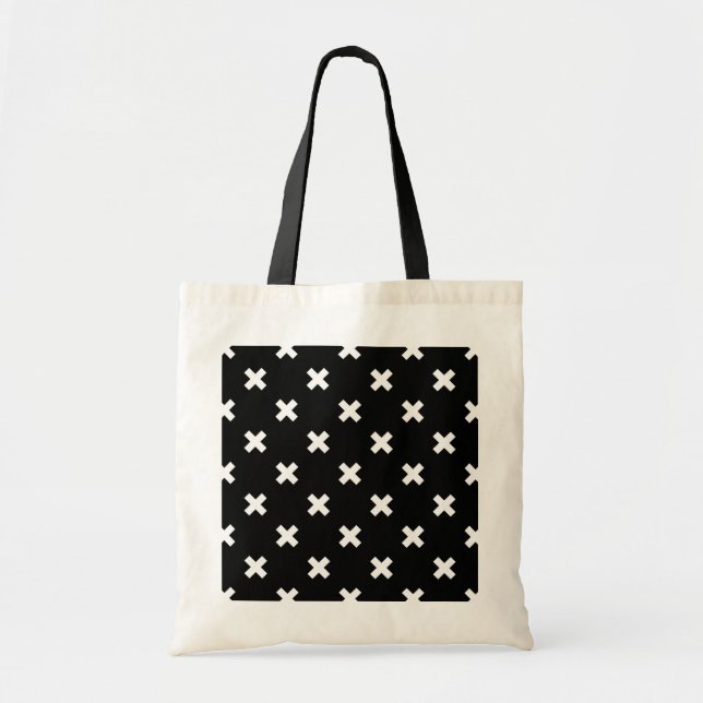 Tote Bag Croix blanche sur le noir (Devant)