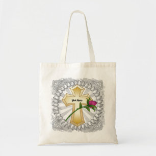 Tote Bag Croix chrétienne rose