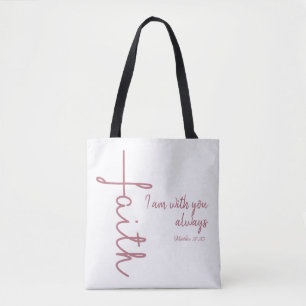 Tote Bag Croix de la Foi; Je suis avec vous Toujours Bible