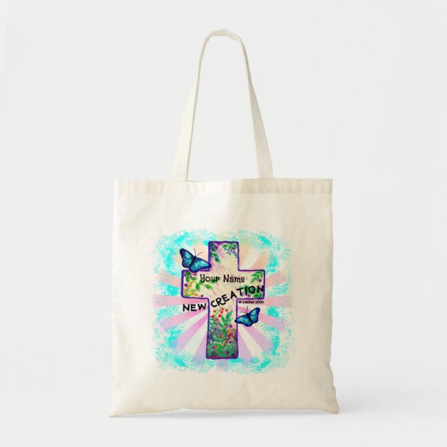 Tote Bag Croix de la nouvelle création chrétienne  (Devant)