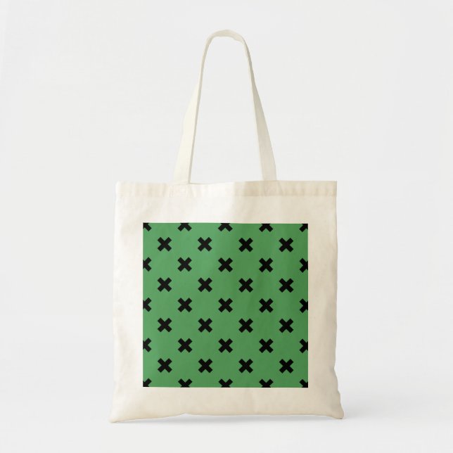 Tote Bag Croix noire sur le vert (Devant)