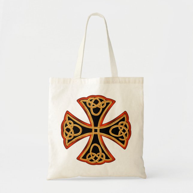 Tote Bag croix ornée avec tresse (Devant)