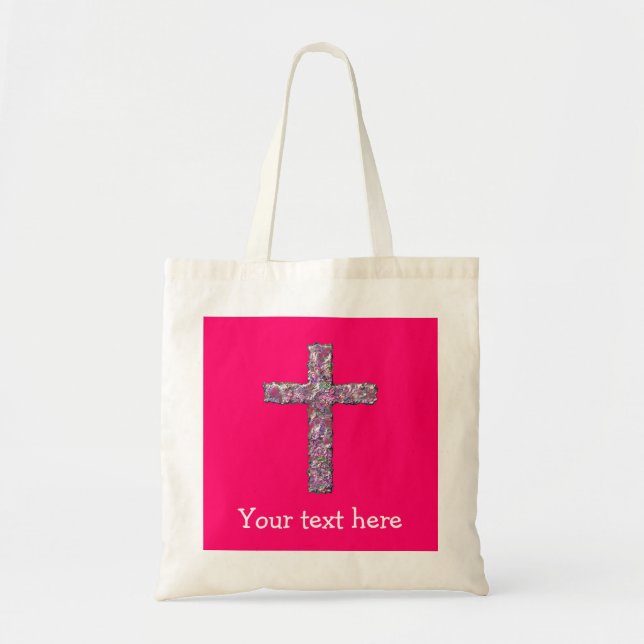 Tote Bag Croix personnalisable de roses indien (Devant)
