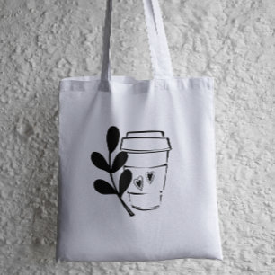 Tote Bag Croquis à l'encre de l'amateur de café