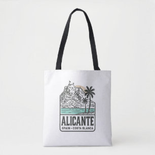 Tote Bag Croquis d'Alicante Château Sainte-Barbe Costa Blan