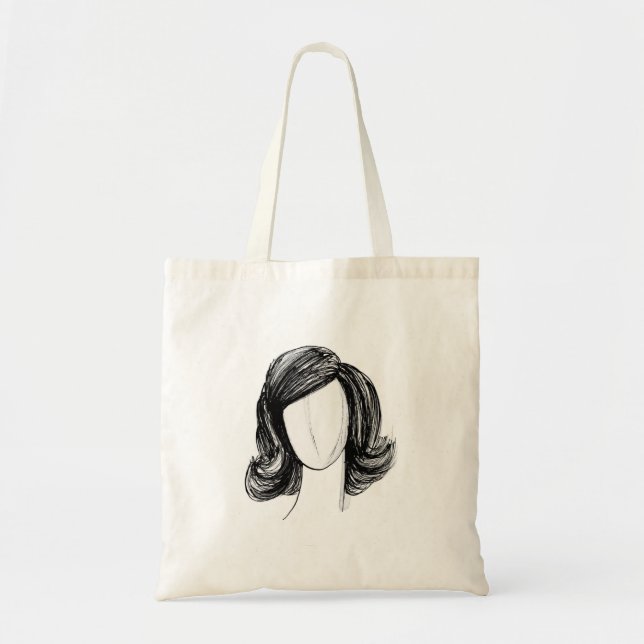 Tote Bag Croquis de mode de perruque (Devant)