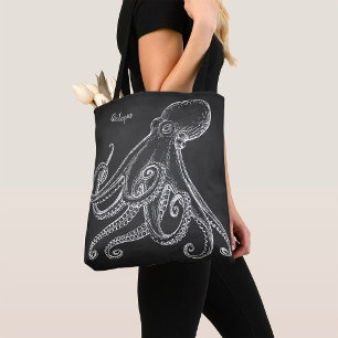 Tote Bag Croquis d'octopus