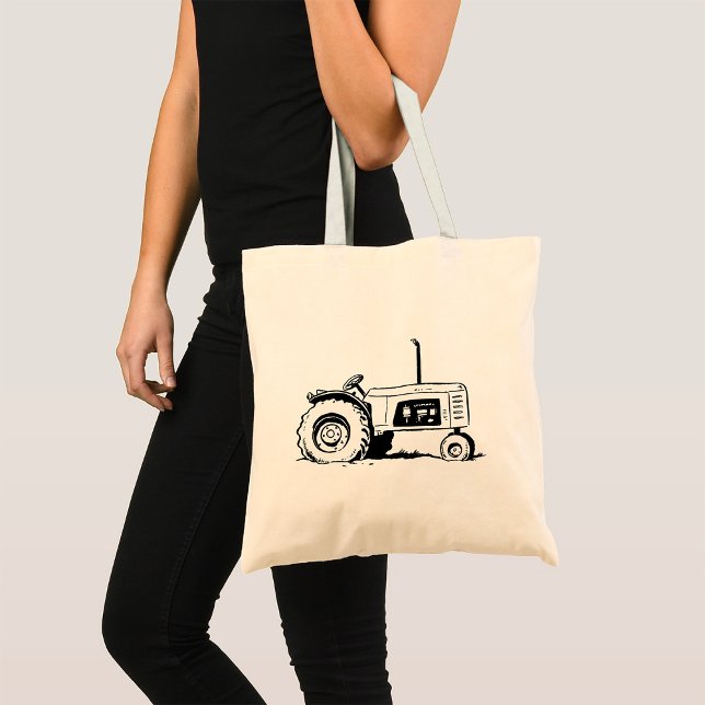 Tote Bag Croquis du tracteur (Créateur téléchargé)
