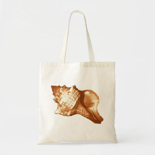 Tote Bag Croquis en coquille de cône - brun, blanc et bronz