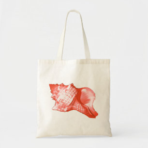 Tote Bag Croquis en coquille de cône - corail, coquille ros