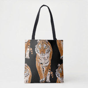 Tote Bag Croquis sur le tigre du Bengale : Poster de animal