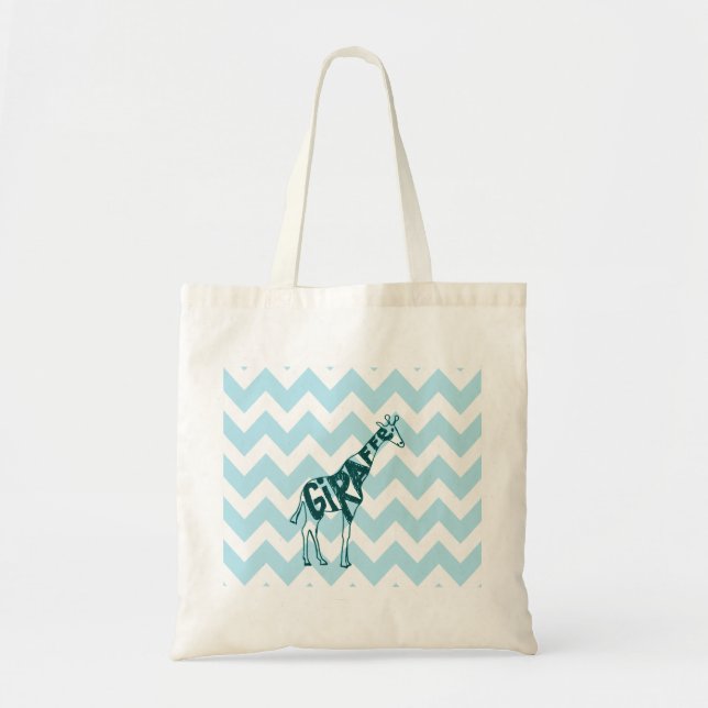 Tote Bag Croquis tiré par la main de girafe mignonne sur (Devant)