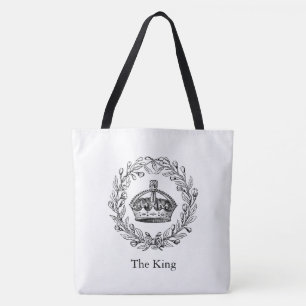 Tote Bag Crown du Roi gravé par cru et guirlande de laurie