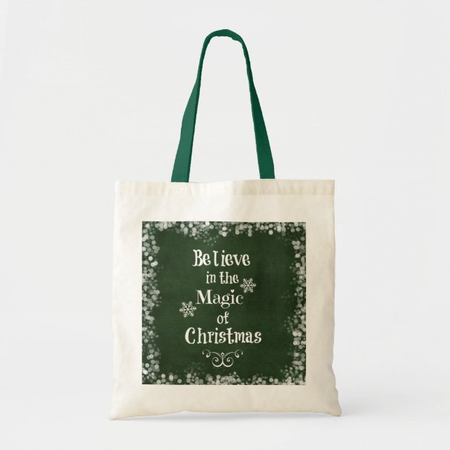 Tote Bag Croyez en la magie de la Citation de Noël (Devant)