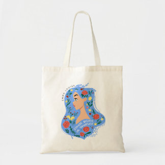 Tote Bag Croyez toujours en vous floral fille cheveux