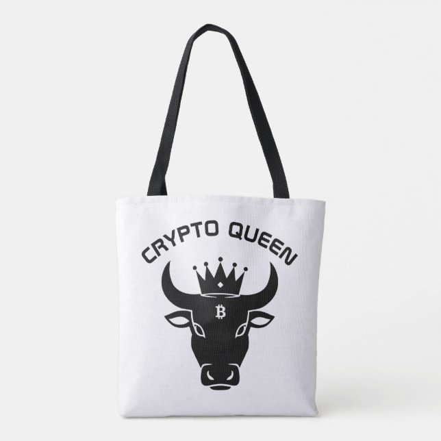 Tote Bag Crypto Queen Personnalisé Blanc (Dos)