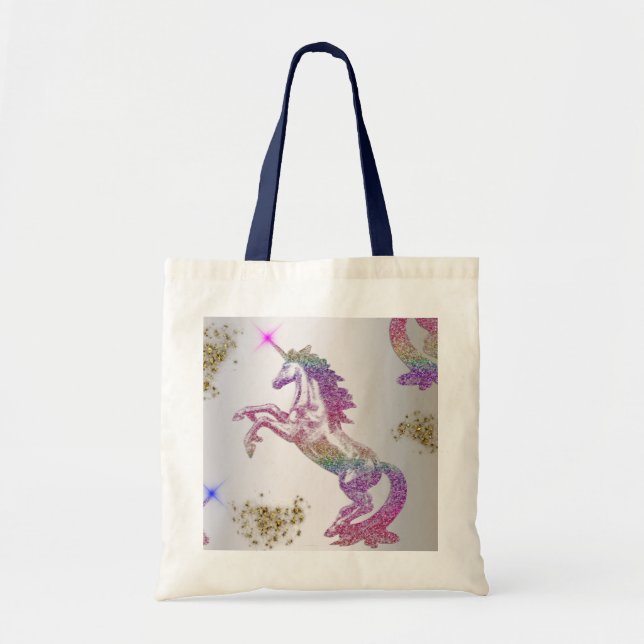 Tote Bag Crystal Rainbow Unicorn (Devant)