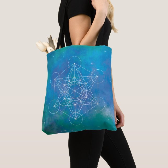Tote Bag Cube de Métatron Géométrie sacrée (De près)