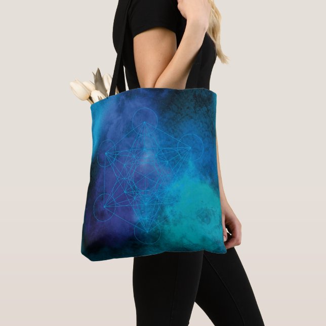 Tote Bag Cube de Métatron Géométrie sacrée (De près)