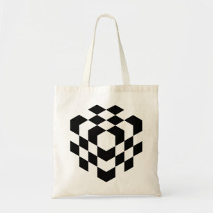 Tote Bag cube d'échiquier 3d