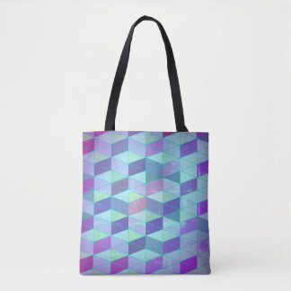 Tote Bag Cubes en triangles Motif géométrique