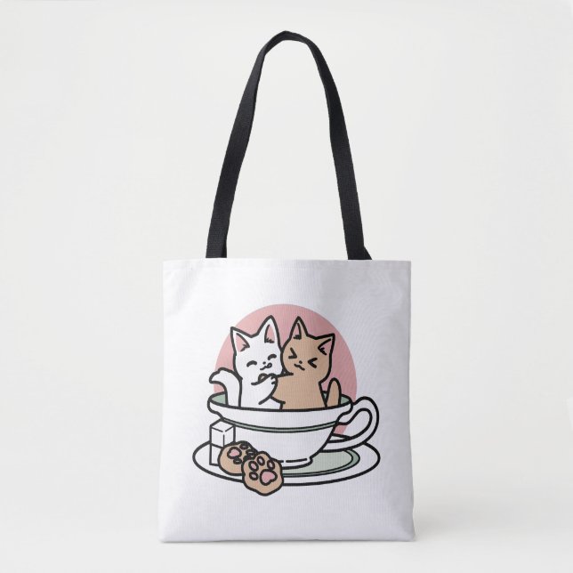 Tote Bag Cuddin en coupe - Tea Time adorable (Devant)