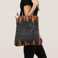 Cuir noir flammes orange feu chaud moto