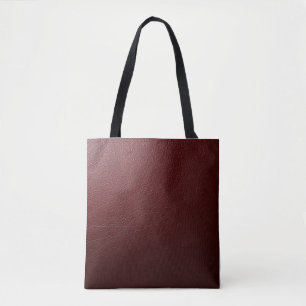 Tote Bag Cuir Rouge Foncé Texturé