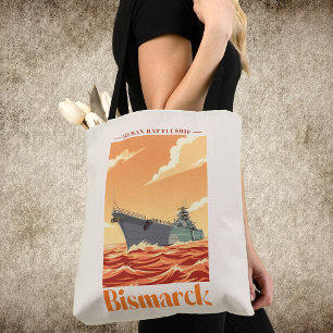 Tote Bag Cuirassé allemand Bismarck - Affiche navale vintag