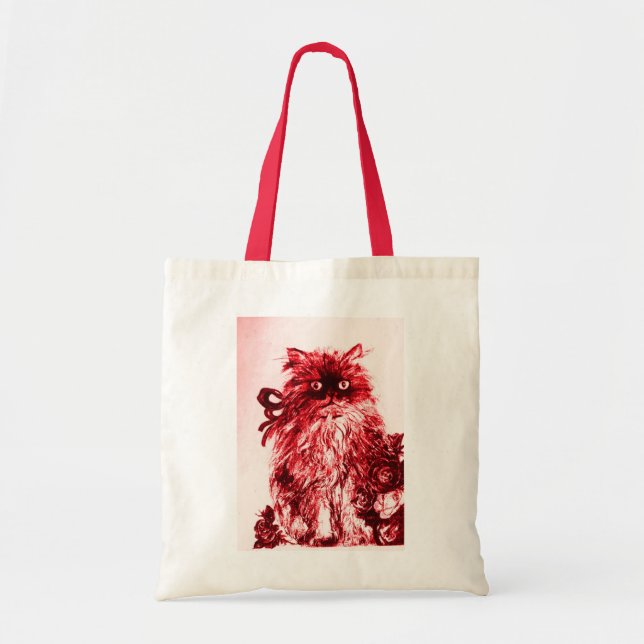 Tote Bag CUISINE AVEC ROSE, Rouge et Blanc (Devant)