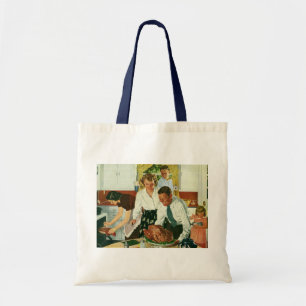 Tote Bag Cuisine de famille vintage pour le dîner de Thanks