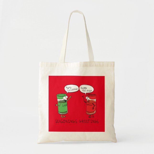 Tote Bag Cuisine de Noël Drôle Chef épices (Devant)