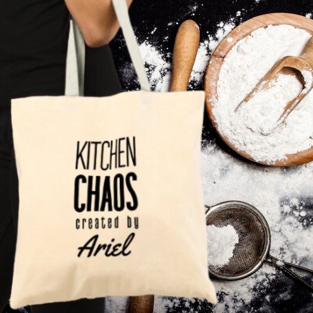 Tote Bag Cuisine personnalisée Chaos Chef Cuisinier Foodie  (Order yours today and let your kitchen personality shine!)