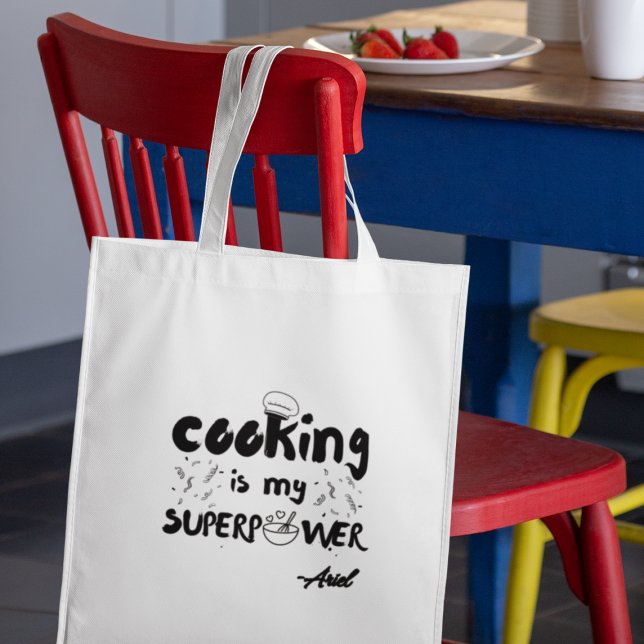 Tote Bag Cuisine personnalisée est mon cadeau super-puissan (Order now and let them proudly display their culinary superpower wherever they go!)