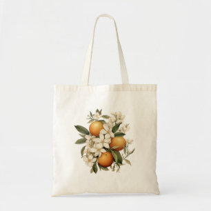 Tote Bag Cuisine vintage aux fleurs orange