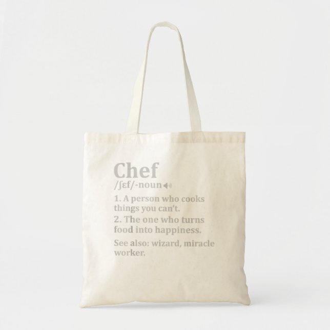 Tote Bag Cuisines Cadeaux Chef Définition (Devant)