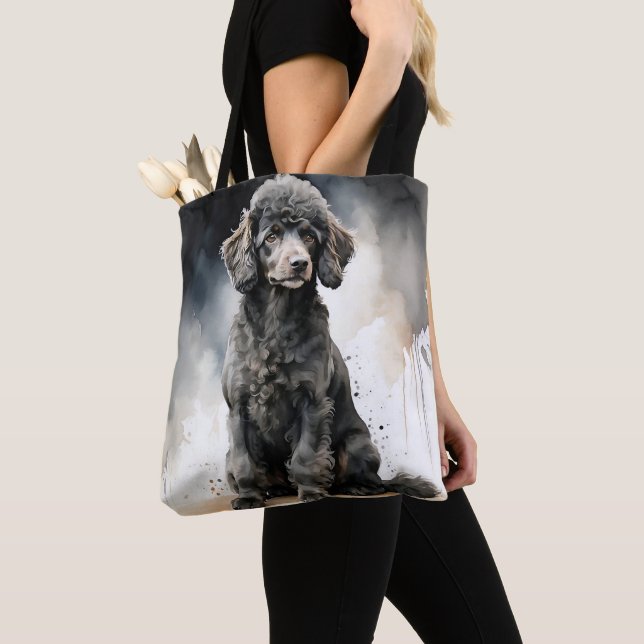 TOTE BAG CUL CHIEN POULET MINIATURE NOIR (De près)