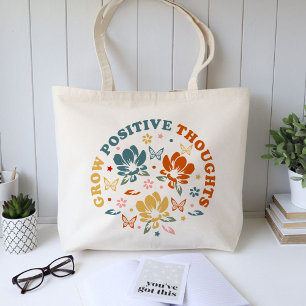 Tote Bag Cultiver des pensées positives, cadeau d'appréciat