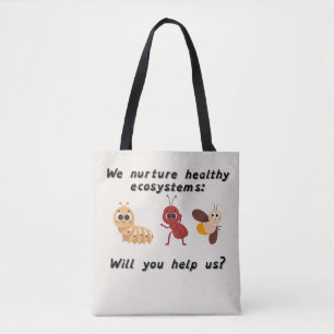 Tote Bag Cultiver notre monde Blanc avec des sangles noires